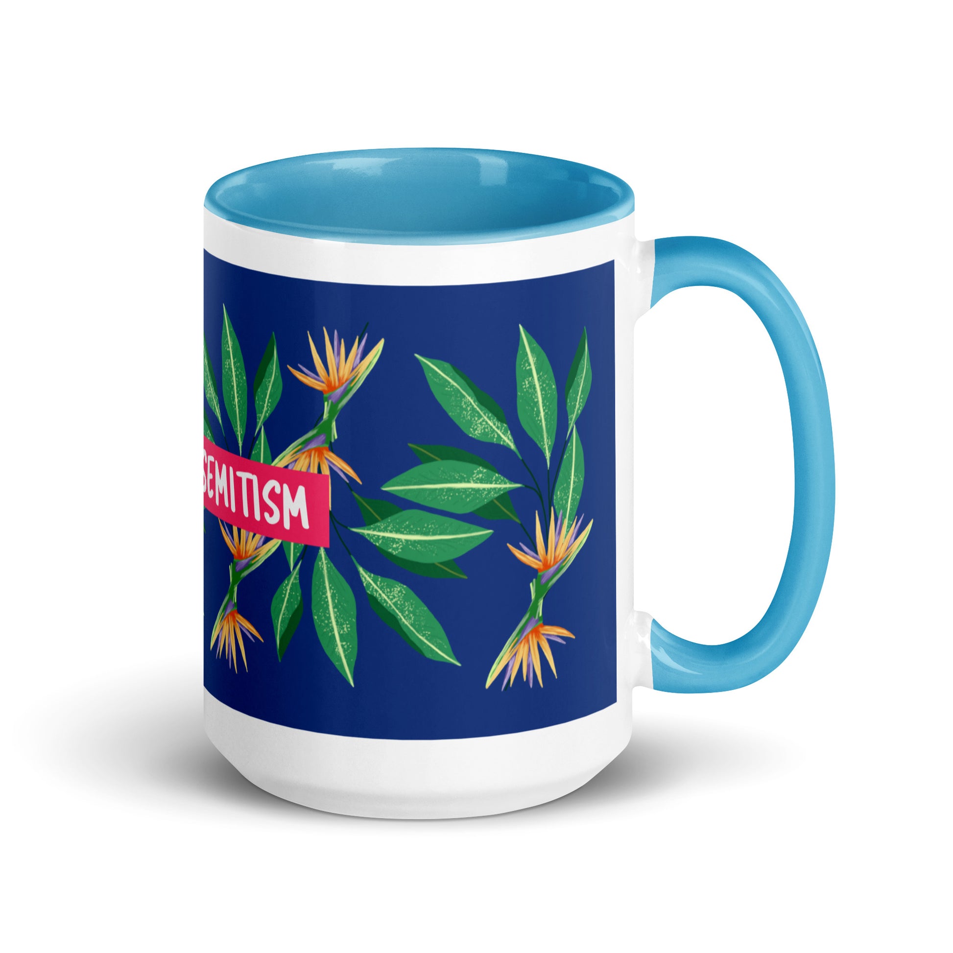 Flower Anthem | Antisemitism | White Mug With Color Inside