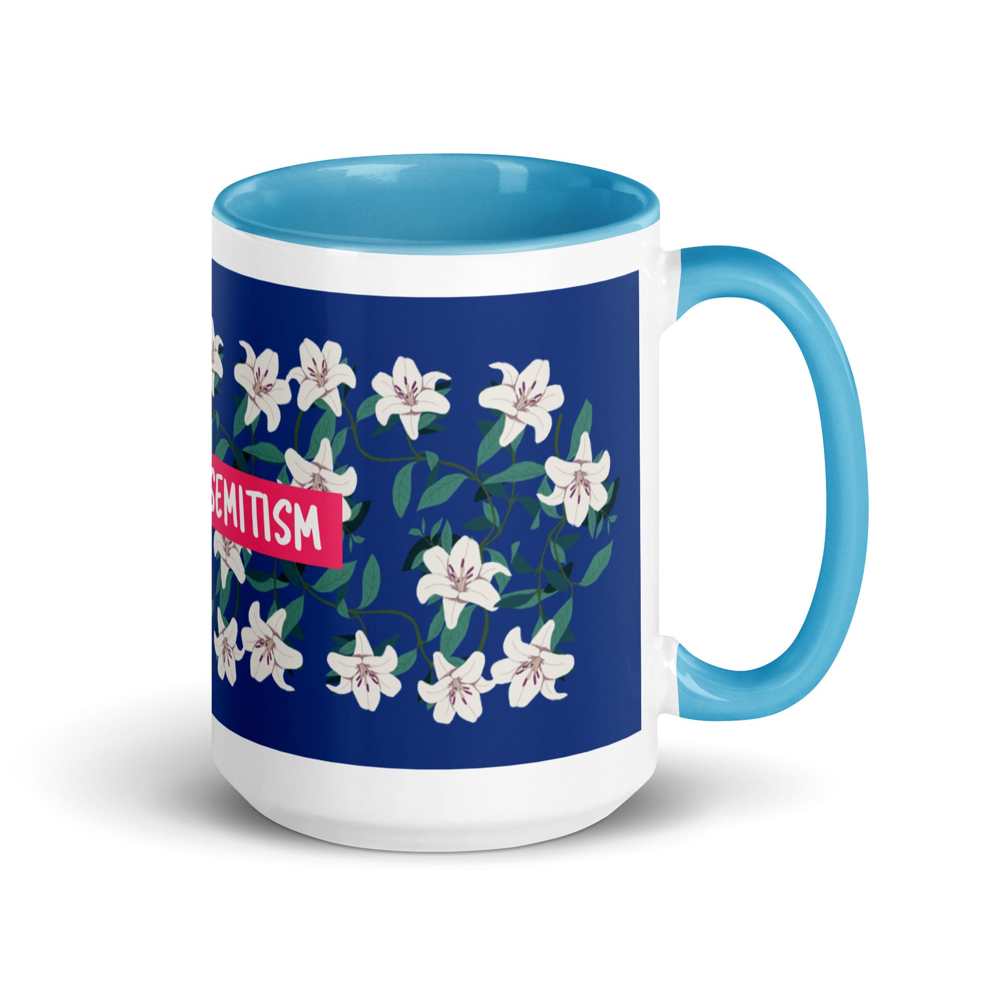 Flower Anthem | Antisemitism | White Mug With Color Inside