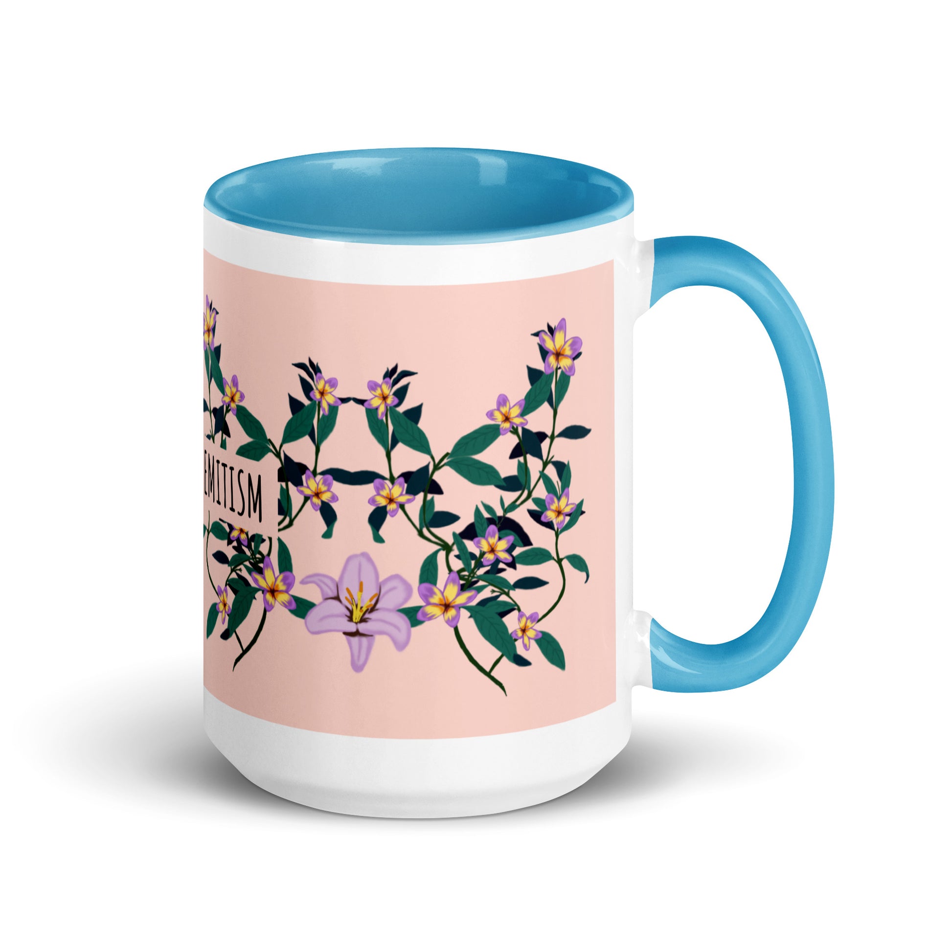 Flower Anthem | Antisemitism | White Mug With Color Inside