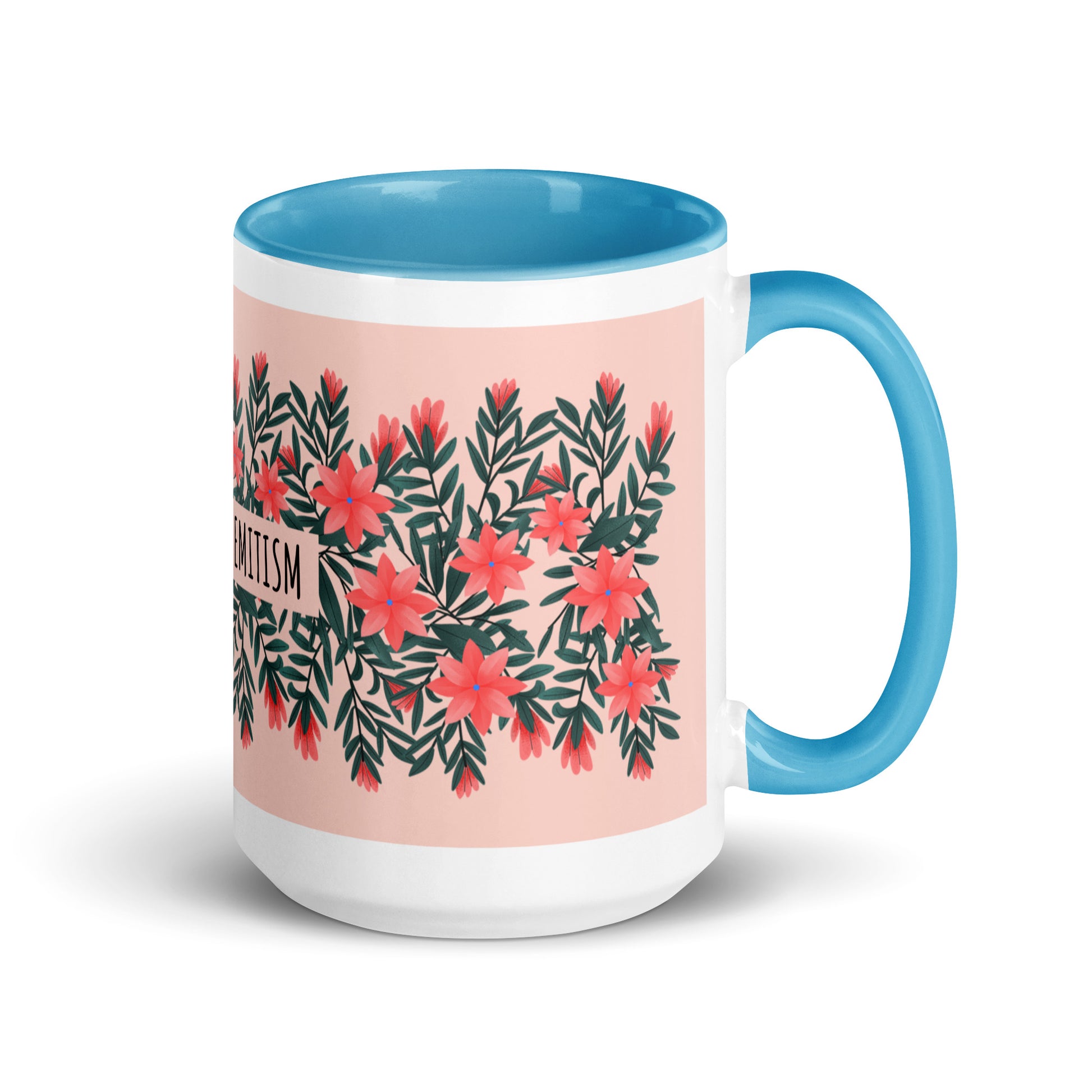 Flower Anthem | Antisemitism | White Mug With Color Inside