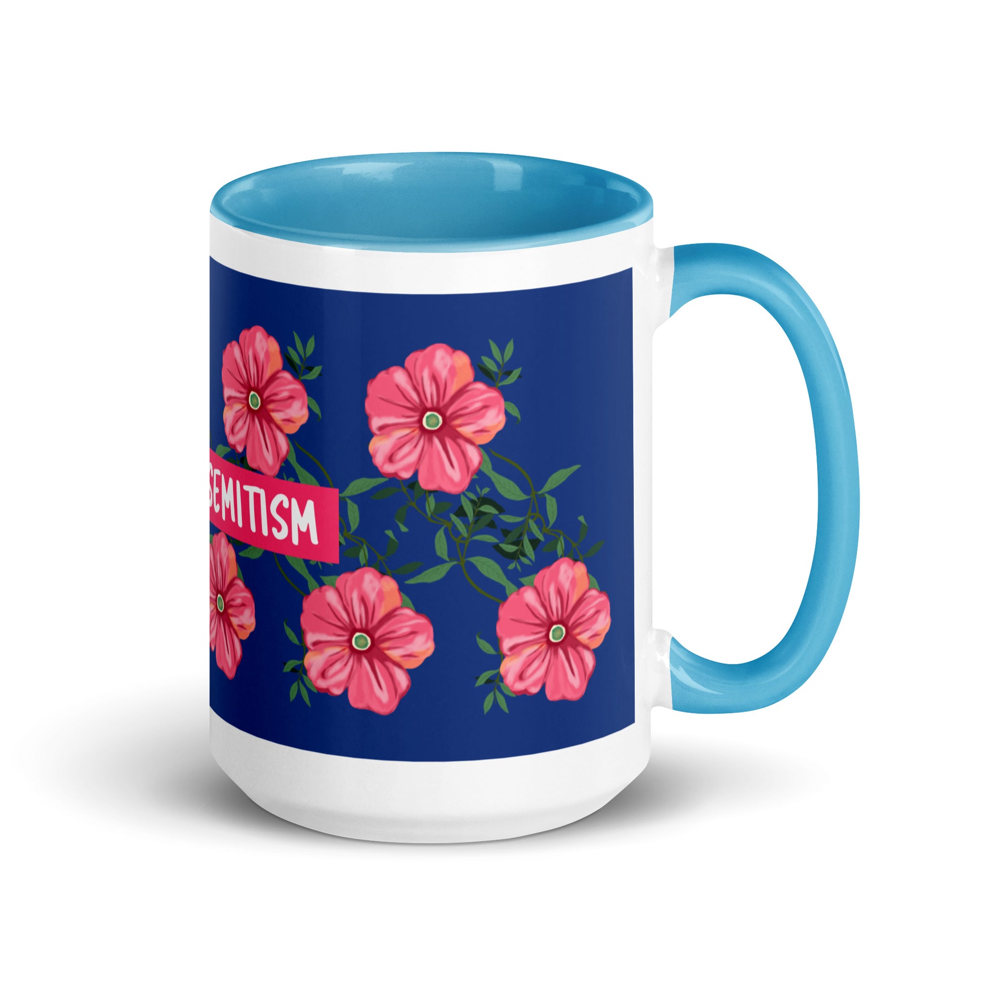 Flower Anthem | Antisemitism | White Mug With Color Inside